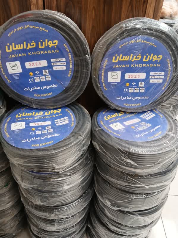 کابل برق افشان وخشک با پوشش pvc در سایزهای مختلف